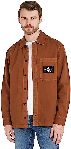 Calvin Klein Jeans Herren Utility Overshirt J30J323970 Gewebte Oberteile, Braun (Fudge Brown), L von Calvin Klein Jeans