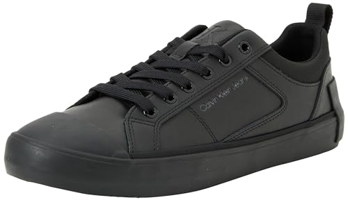 Calvin Klein Jeans Herren Vulcanized Low Laceup Mix IN UC YM0YM00894 Vulkanisierte Sneaker, Schwarz (Triple Black), 46 EU von Calvin Klein Jeans