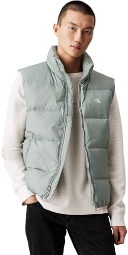 Calvin Klein Jeans Herren Weste Essentials Down Vest Steppweste, Grau (Slate Gray), XS von Calvin Klein
