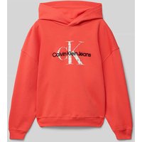 Calvin Klein Jeans Hoodie mit Logo-Print in Hellrot, Größe 176 von Calvin Klein Jeans
