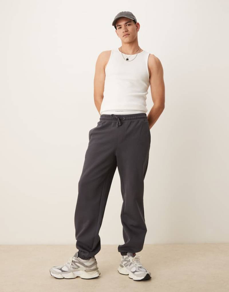 Calvin Klein Jeans - Interlock - Jogginghose aus Baumwolle in Phantom-Schwarz von Calvin Klein Jeans