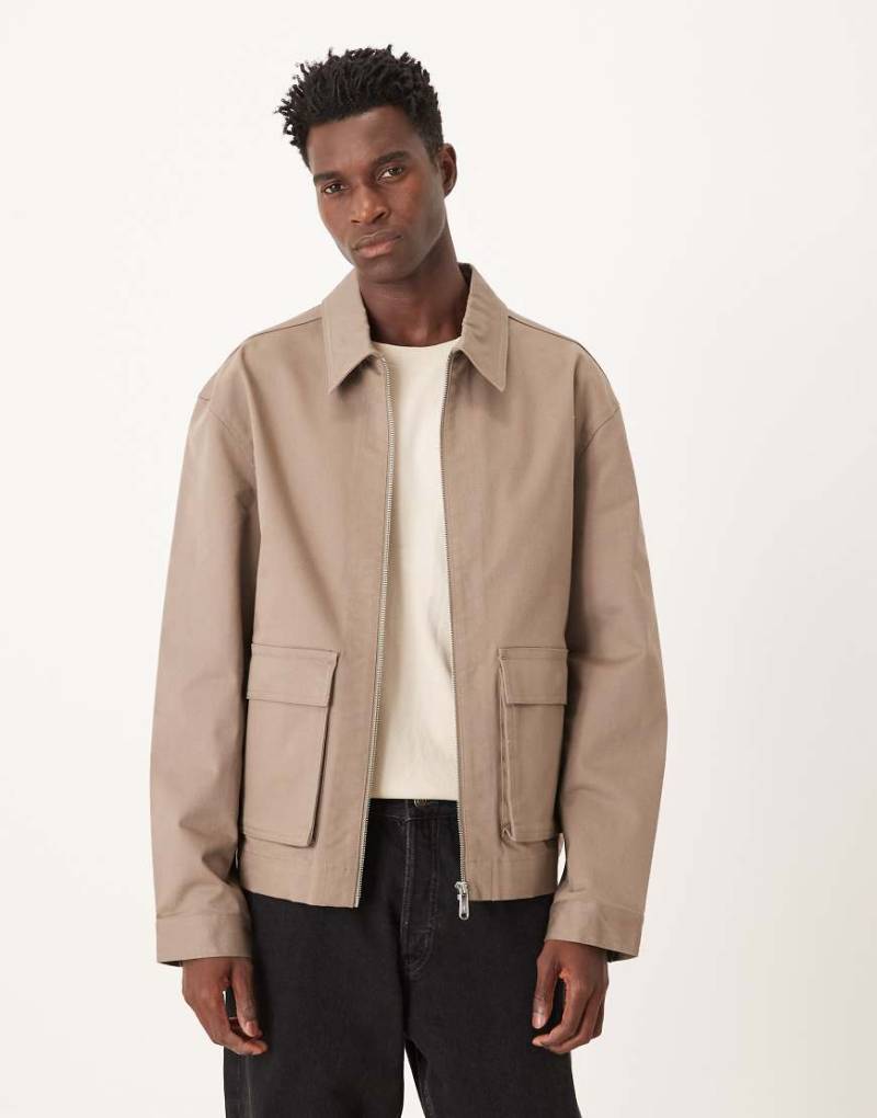 Calvin Klein Jeans - Jacke aus Baumwolle in Taupe mit Utility-Tasche-Neutral von Calvin Klein Jeans