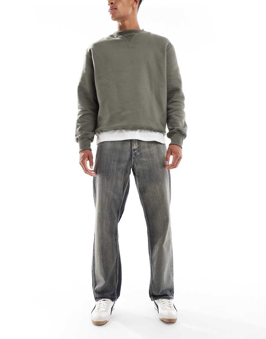 Calvin Klein Jeans - Jeans im 90er-Stil mit geradem Schnitt in Stone-Waschung-Neutral von Calvin Klein Jeans