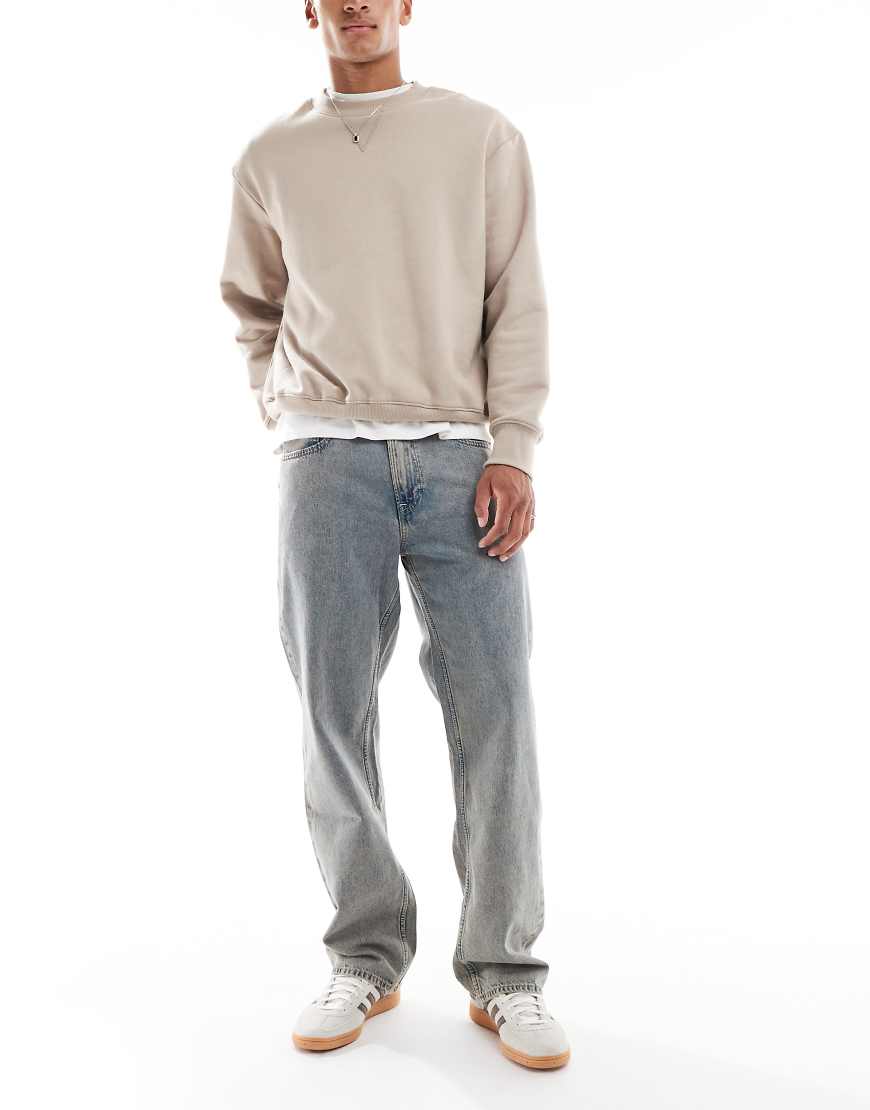 Calvin Klein Jeans - Jeans im 90er-Stil mit geradem Schnitt in dunkler Grunge-Waschung-Marineblau von Calvin Klein Jeans