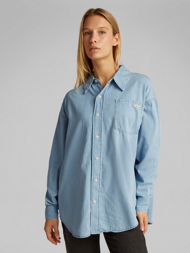 Calvin Klein Jeans Jeansbluse OVERSIZED LS DENIM SHIRT mit Logostickerei von Calvin Klein Jeans