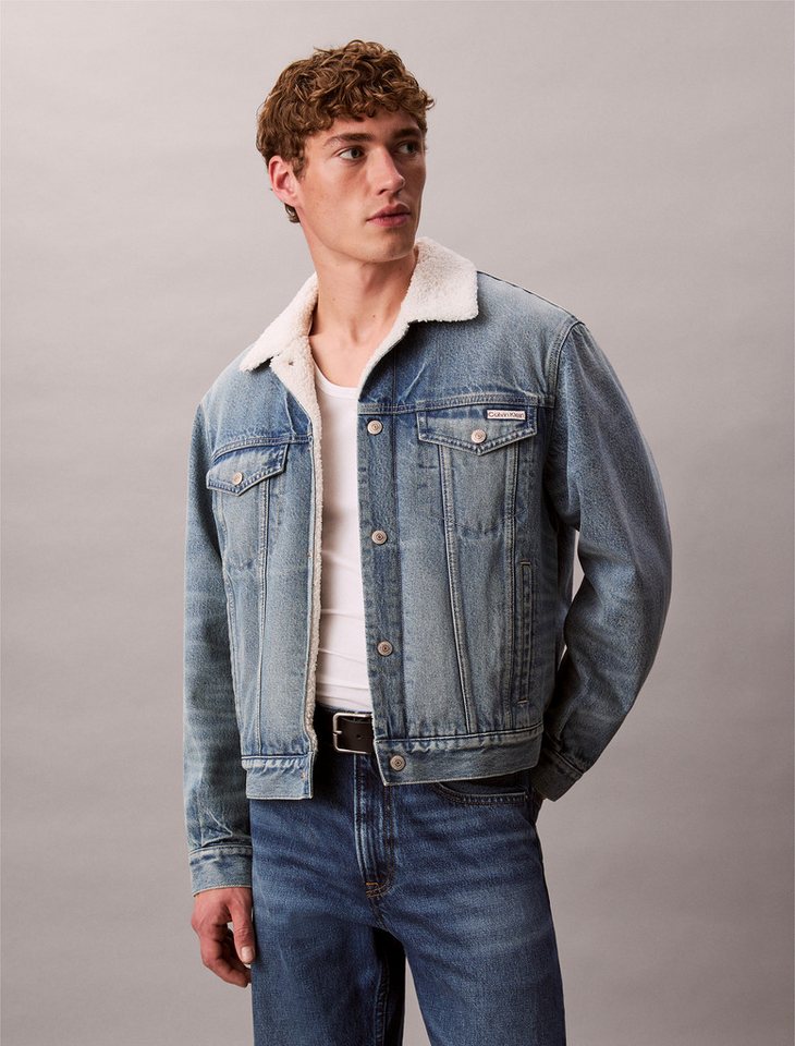 Calvin Klein Jeans Jeansjacke 90S SHERPA TRUCKER TINTED THUNDR Mit Rundhalsausschnitt, regular fit von Calvin Klein Jeans