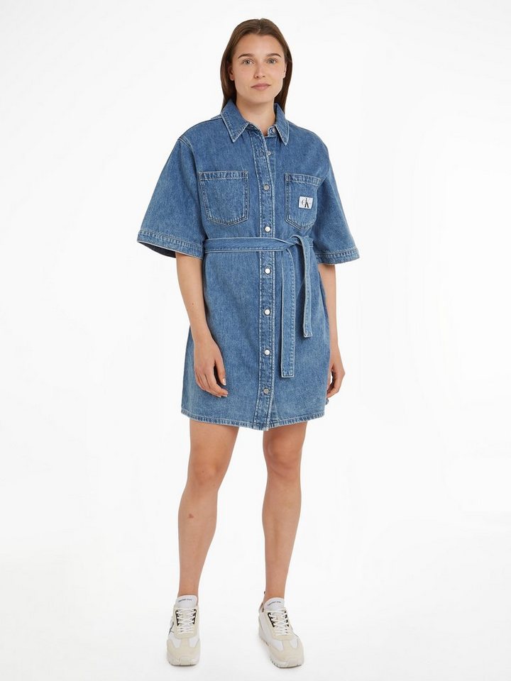 Calvin Klein Jeans Jeanskleid BOXY BELTED SHIRT DRESS mit Logopatch von Calvin Klein Jeans