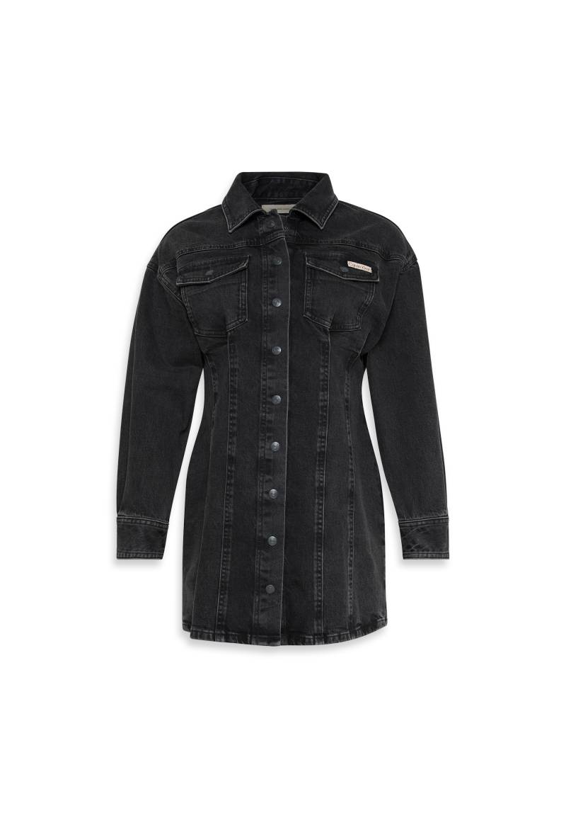 Calvin Klein Jeans Jeanskleid "LS DENIM MINI DRESS" Klappentaschen Mit Rundshalsausschnitt, figurbetont von Calvin Klein Jeans