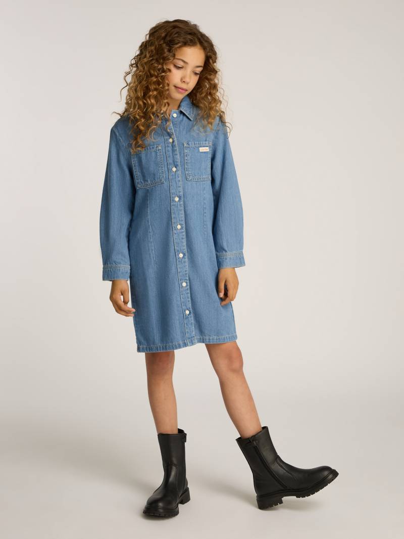 Calvin Klein Jeans Jeanskleid "LT BL TENCEL DENIM SHIRT DRESS" Brusttaschen für Kinder bis 16 Jahre mit Logostickerei von Calvin Klein Jeans