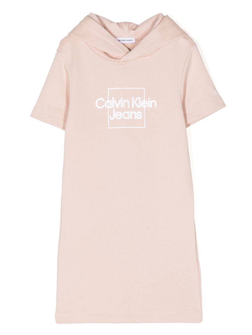 Calvin Klein Jeans Kapuzenkleid mit Logo-Print - Rosa von Calvin Klein Jeans