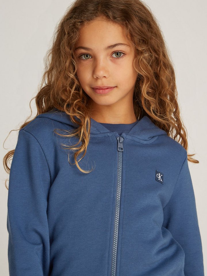Calvin Klein Jeans Kapuzensweatjacke MINI BADGE ZIP-THROUGH mit Logo-Badge von Calvin Klein Jeans