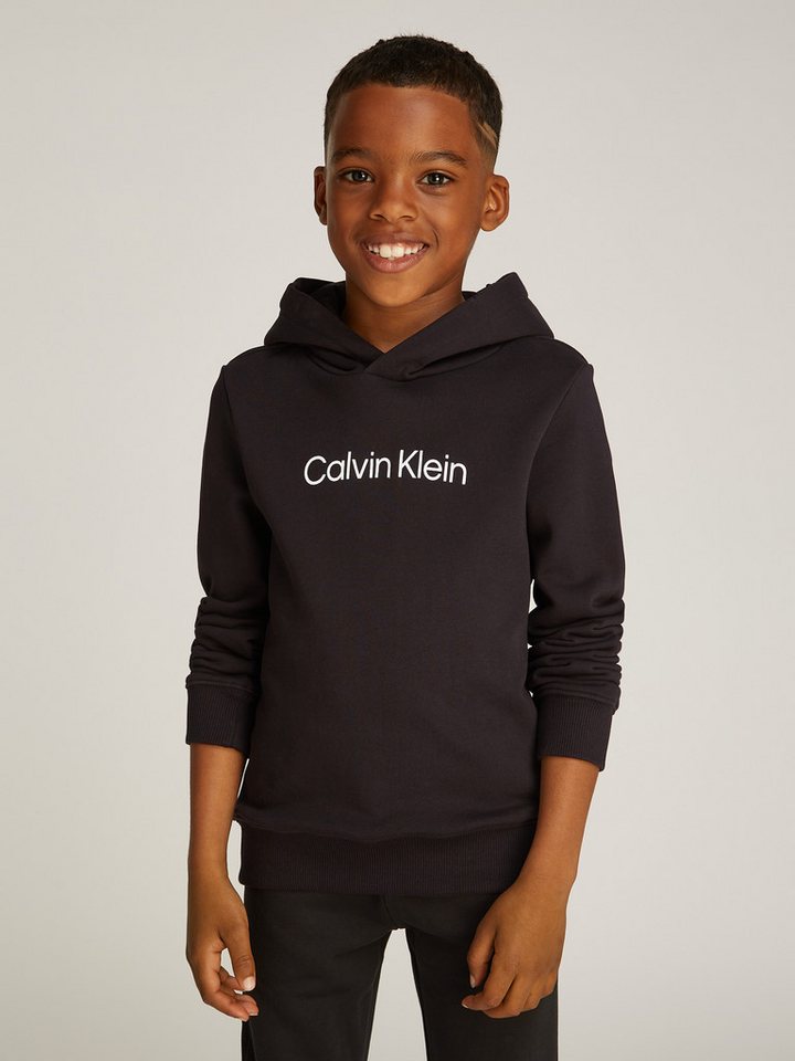 Calvin Klein Jeans Kapuzensweatshirt Inst. Logo Reg. Terry Hoodie für Kinder bis 16 Jahre und mit Logoschriftzug von Calvin Klein Jeans