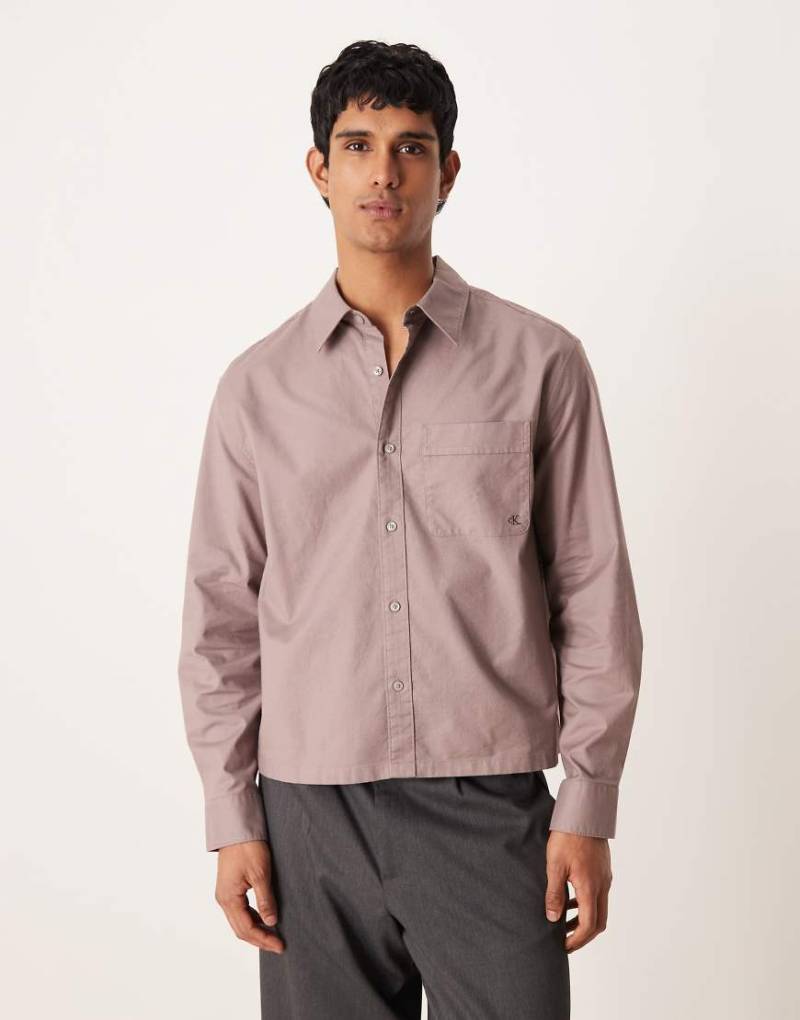 Calvin Klein Jeans - Kastiges Oxford-Hemd in Braun-Brown von Calvin Klein Jeans
