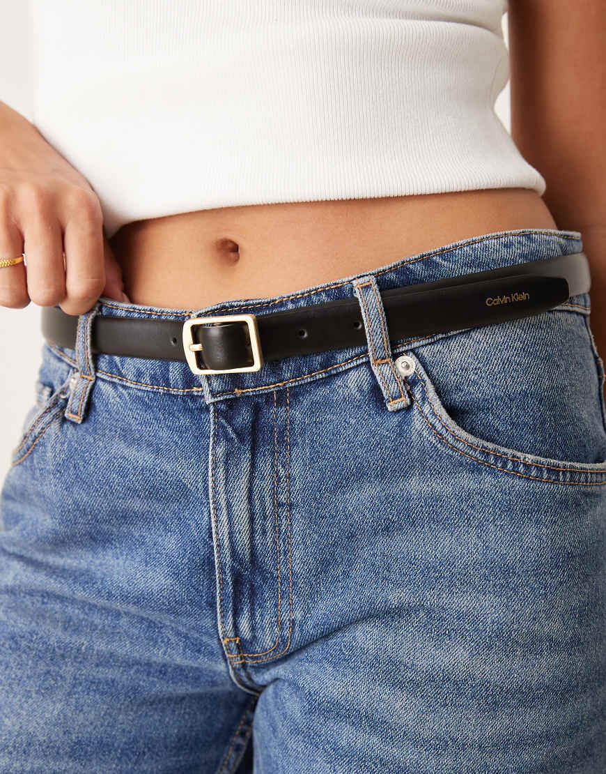Calvin Klein Jeans - Klassischer Gürtel in Schwarz mit quadratischer Schnalle von Calvin Klein Jeans