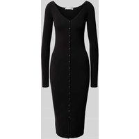 Calvin Klein Jeans Knielanges Kleid mit durchgehender Knopfleiste in Black, Größe M Calvin Klein Jeans Knielanges Kleid mit durchgehender Knopfleiste in Black, Größe M von Calvin Klein Jeans