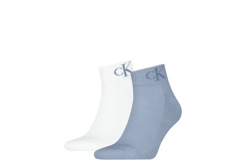 Calvin Klein Jeans Kurzsocken CKJ MEN QUARTER 2P MONOGRAM (2-Paar, 2 Paar) mit dezenter Logostickerei von Calvin Klein Jeans