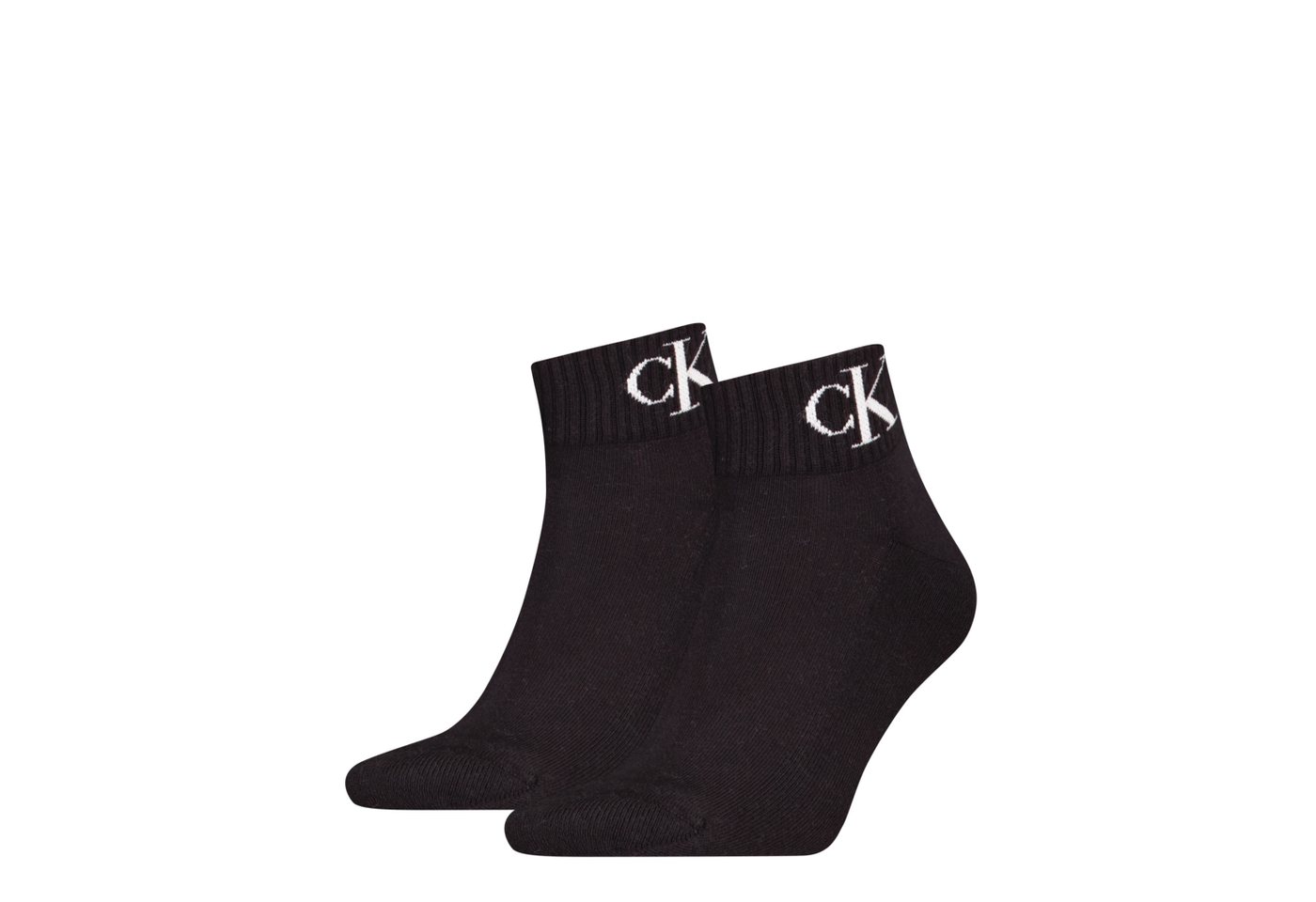 Calvin Klein Jeans Kurzsocken CKJ MEN QUARTER 2P MONOGRAM (2-Paar, 2 Paar) mit dezenter Logostickerei von Calvin Klein Jeans