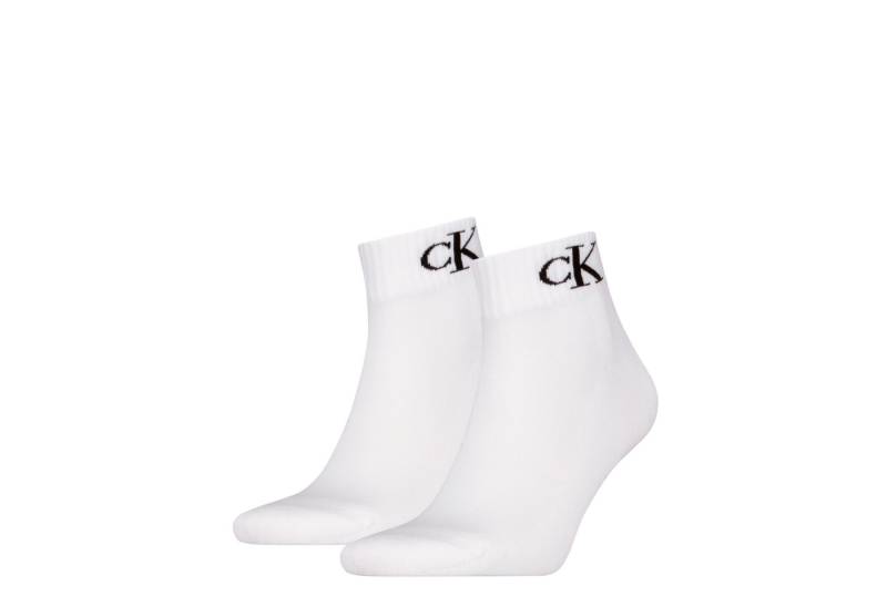 Calvin Klein Jeans Kurzsocken CKJ MEN QUARTER 2P MONOGRAM (2-Paar, 2 Paar) mit dezenter Logostickerei von Calvin Klein Jeans