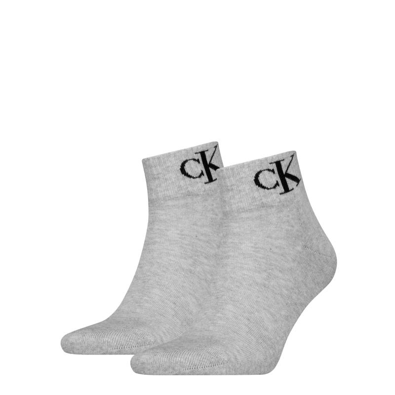 Calvin Klein Jeans Kurzsocken "CKJ MEN QUARTER 2P MONOGRAM", (2 Paar, 2 Paar), mit dezenter Logostickerei von Calvin Klein Jeans
