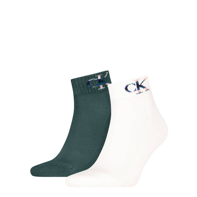 Calvin Klein Jeans Kurzsocken "CKJ MEN QUARTER 2P MONOGRAM" 2 Paar, 2 Stk. tlg. mit dezenter Logostickerei von Calvin Klein Jeans