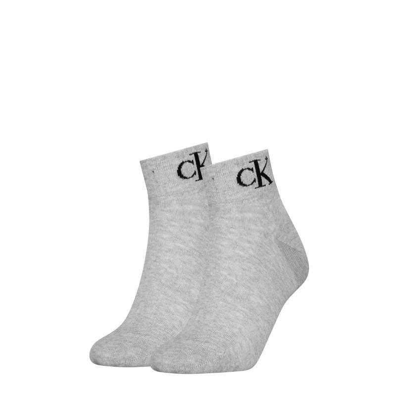 Calvin Klein Jeans Kurzsocken "CKJ WOMEN QUARTER 2P MONOGRAM", (2 Paar, 2 Paar), mit Logostickerei von Calvin Klein Jeans