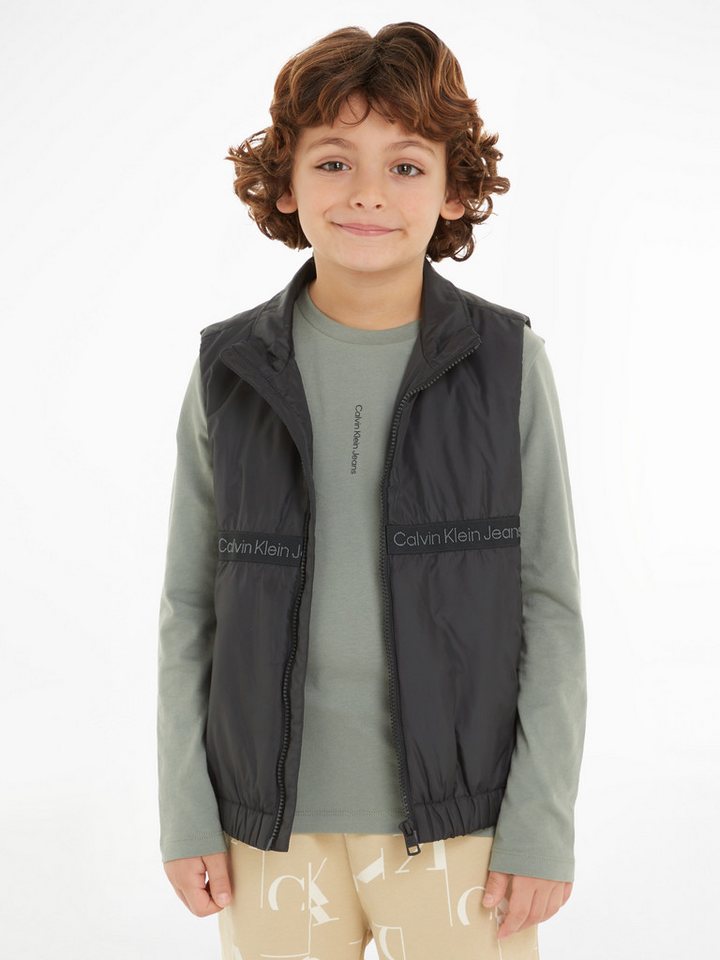 Calvin Klein Jeans Kurzweste BOXY LIGHT PADDED TAPE VEST für Kinder bis 16 Jahre mit Calvin Klein Markenlabel von Calvin Klein Jeans