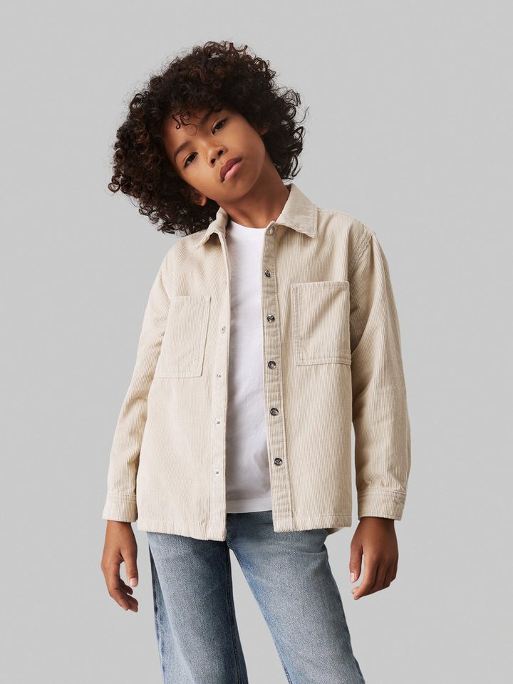 Calvin Klein Jeans Langarmhemd Corduroy Straight Overshirt für Kinder bis 16 Jahre und mit Logopatch von Calvin Klein Jeans