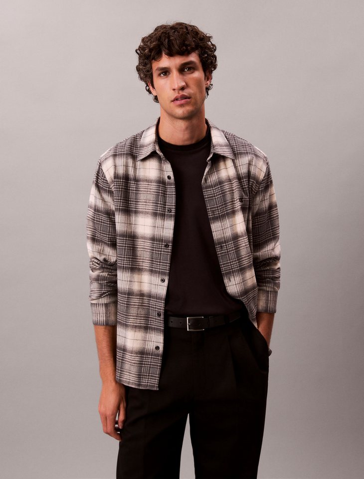Calvin Klein Jeans Langarmhemd LS BRUSHED PLAID EASY SHIRT Mit Rundhalsausschnitt, regular fit von Calvin Klein Jeans