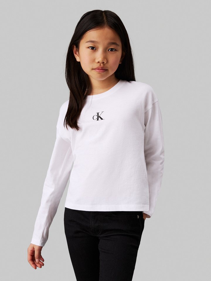 Calvin Klein Jeans Langarmshirt CK LOGO LS T-SHIRT für Kinder bis 16 Jahre und mit Logodruck von Calvin Klein Jeans