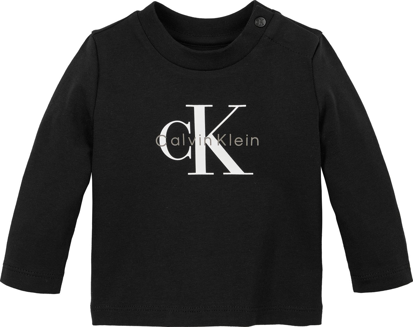 Calvin Klein Jeans Langarmshirt für Babys bis 2 Jahre, Logo-Druck von Calvin Klein Jeans