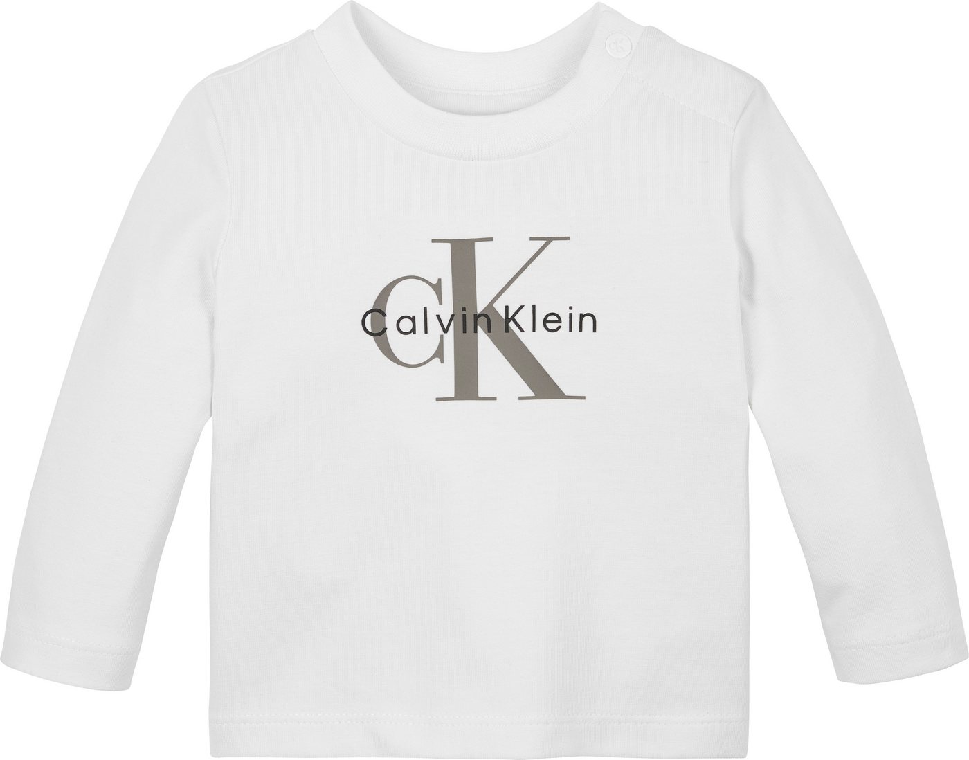 Calvin Klein Jeans Langarmshirt für Babys bis 2 Jahre, Logo-Druck von Calvin Klein Jeans