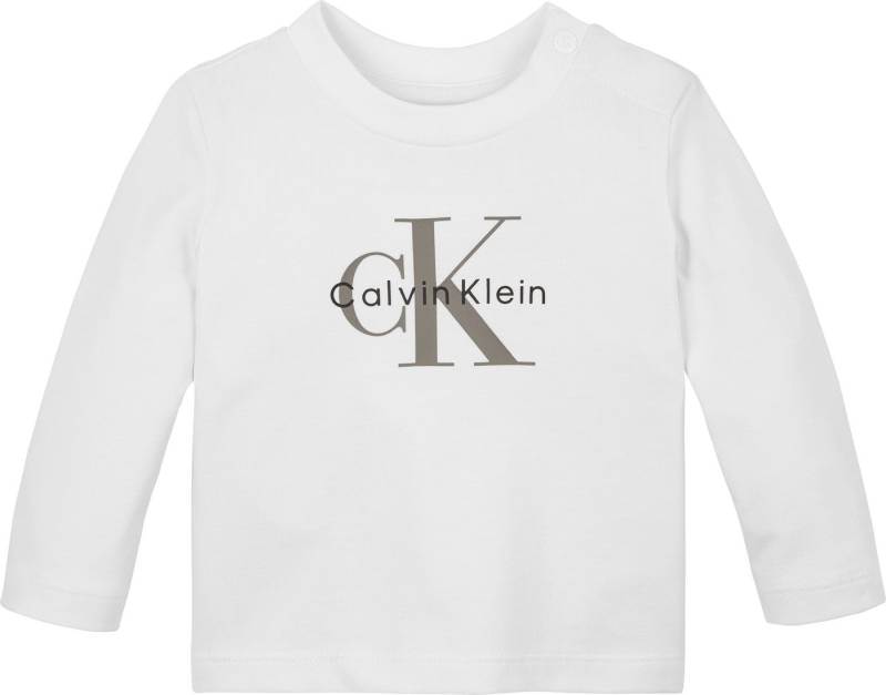 Calvin Klein Jeans Langarmshirt für Babys bis 2 Jahre, Logo-Druck von Calvin Klein Jeans