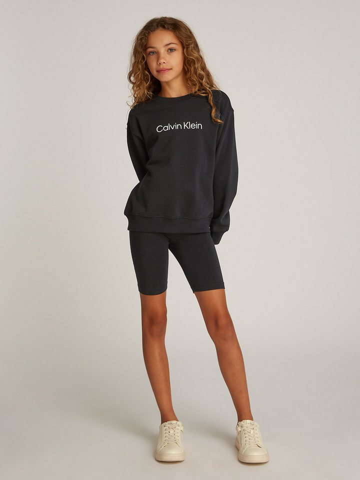 Calvin Klein Jeans Langarmshirt & Leggings RELAXED CN + CYCLING SHORTS (Set, 2-tlg., 2tlg) mit Logoschriftzügen von Calvin Klein Jeans