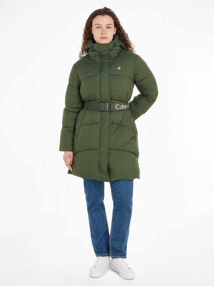 Calvin Klein Jeans Langjacke LOGO BELT LONG PUFFER mit Taillengürtel von Calvin Klein Jeans