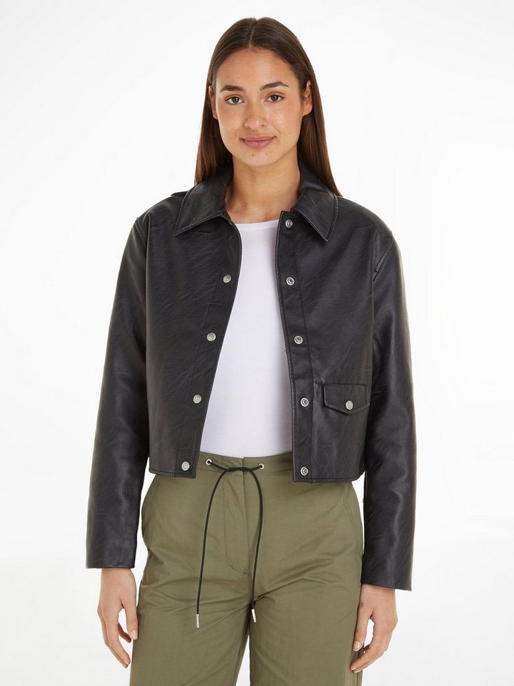 Calvin Klein Jeans Lederimitatjacke SHORT FAUX LEATHER JACKET von Calvin Klein Jeans