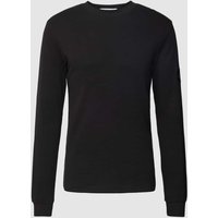 Calvin Klein Jeans Longsleeve aus Baumwolle mit Strukturmuster Modell 'WAFFLE' in Black, Größe XL von Calvin Klein Jeans