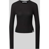 Calvin Klein Jeans Longsleeve mit Label-Patch Modell 'SEAMING' in Black, Größe M von Calvin Klein Jeans