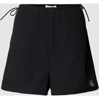 Calvin Klein Jeans Loose Fit Shorts mit seitlichen Schnürungen in Black, Größe L von Calvin Klein Jeans