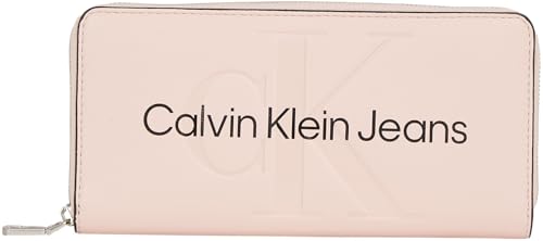 Calvin Klein Jeans Damen Portemonnaie Sculpted Zip Around Mono mit Münzfach, Rosa (Pale Conch), Einheitsgröße von Calvin Klein Jeans