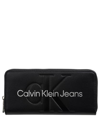 Calvin Klein Long Zip Around Wallet Black / Metallic Logo von Calvin Klein Jeans