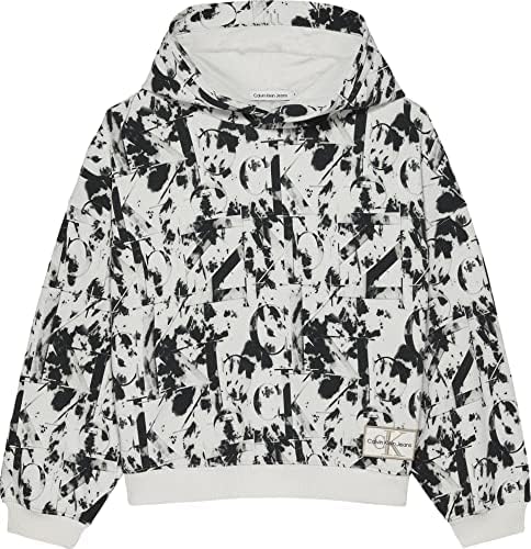 Calvin Klein Jeans Mädchen Hoodie Active AOP schwarz/Weiss (910) 164 von Calvin Klein Jeans