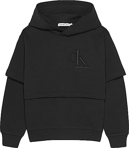 Calvin Klein Jeans Mädchen Hoodie Layered Monogram schwarz (15) 164 von Calvin Klein Jeans