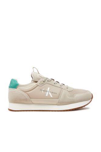 Calvin Klein Jeans Runner Sock Laceup Ny-Lth Runner Sneaker, Herren, Grün (Eggshell/Bahama Green), 44 Eu Calvin Klein Jeans Runner Sock Laceup Ny-Lth Runner Sneaker, Herren, Grün (Eggshell/Bahama Green), 44 Eu von Calvin Klein Jeans