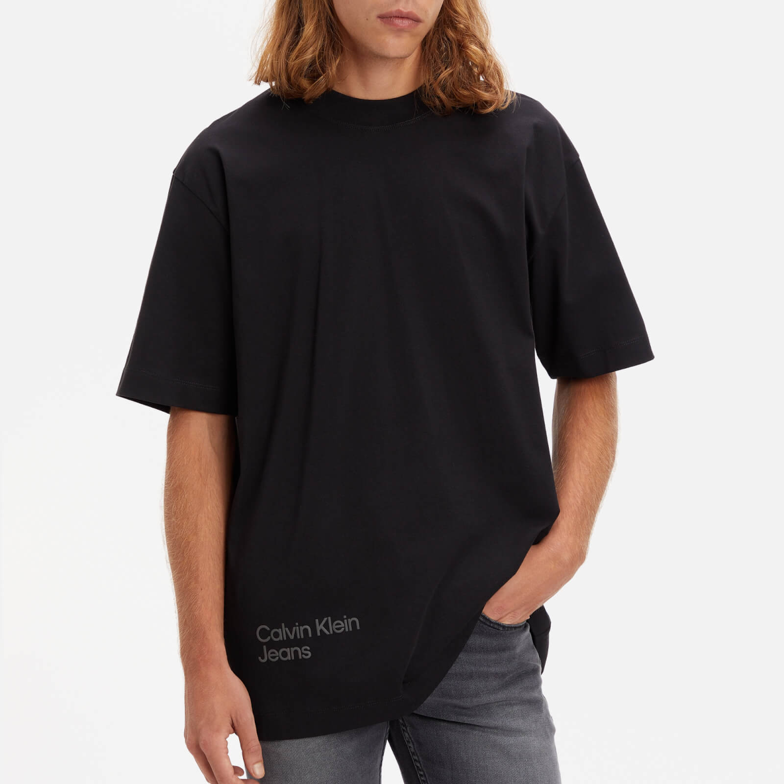 Calvin Klein Jeans Blurred Coloured Address Cotton T-Shirt - M von Calvin Klein Jeans