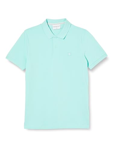 Calvin Klein Jeans Herren Poloshirt Kurzarm Slim Fit, Türkis (Blue Tint), XXL von Calvin Klein