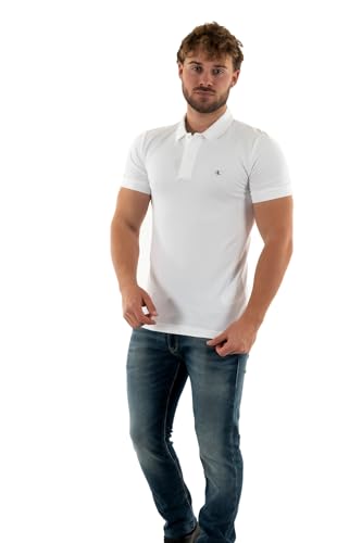 Calvin Klein Jeans Men's CK EMBRO BADGE SLIM POLO S/S Polos, Bright White, 3XL von Calvin Klein Jeans