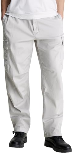 Calvin Klein Jeans Men's STRAIGHT CARGO PANT Woven Pants, Lunar Rock, XS von Calvin Klein Jeans