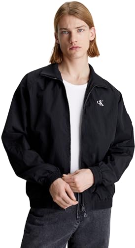 Calvin Klein Jeans Herren Jacke Unpadded Harrington Übergangsjacke, Schwarz (Ck Black), S von Calvin Klein Jeans