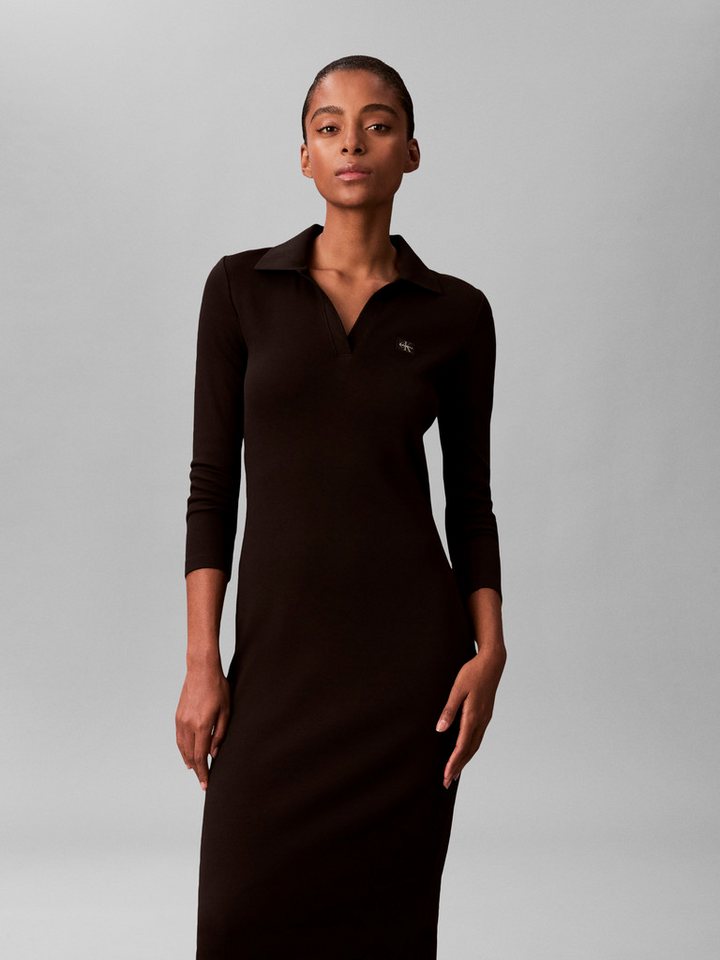 Calvin Klein Jeans Midikleid Regular fit mit V-Ausschnitt von Calvin Klein Jeans