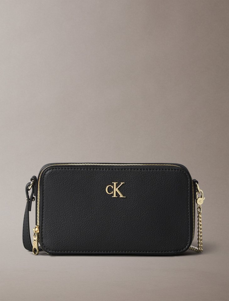 Calvin Klein Jeans Mini Bag MINIMAL MONO CAMERA BAG, Abendtasche, kleine Schultertasche, Umhängetasche mit goldenem CK-Logo von Calvin Klein Jeans